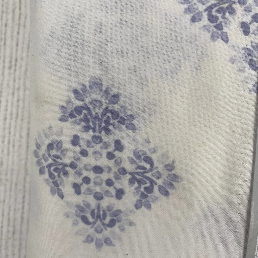Rachel Ashwell Sheet Set King White Purple Damask Medallion 100% Cotton Floral